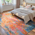 Living Room Rug 5x7 Rainbow Area Rugs Washable Boho Colorful Rug Non Slip Abstract Vintage Indoor Large Carpet for Bedroom (Rainbow / 5' x 7' (Rectangular))