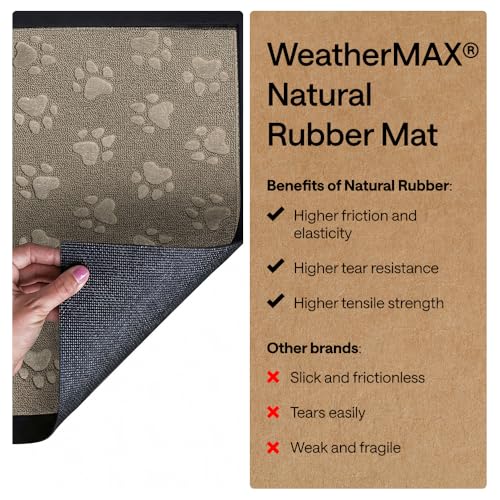 WeatherMAX Door Mat (Tan Pawprints / 35" x 23")