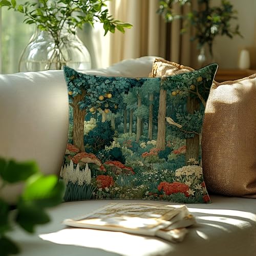 Rustic Forest Green Pillow Covers 18x18 Double (Forest-green Forest -27 / 18" x 18" (Pack of 1))