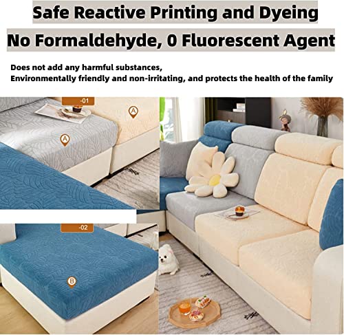Couch Cushion Covers for Sofa Couch Covers Wear (Texture-blue / Extra Large Single Seat Cover)