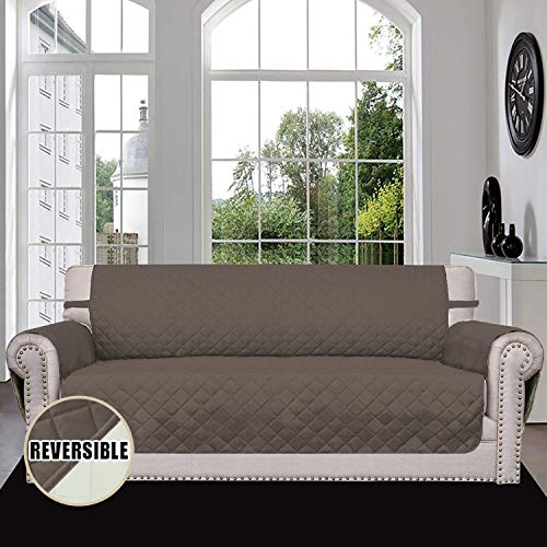 Reversible Couch Cover (Taupe/Ivory / X-Large Sofa)