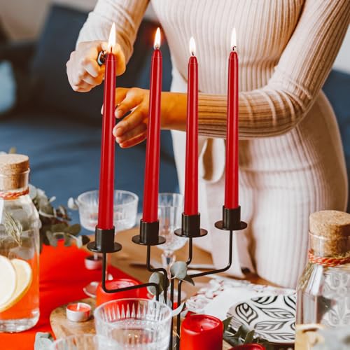 14 Pack Tall Red Taper Candles 10 Inch Unscented Dripless Candlesticks for Christmas (14 Red)