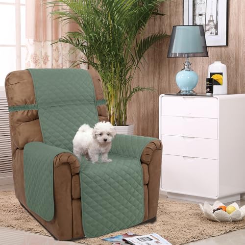 Reversible Recliner Chair Covers (Greyish Green/Taupe / 28''recliner-oversized)