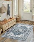 Amada 4x6 Washable Area Rug for Bedroom (4' x 6' (Rectangular) / Blue)