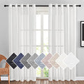 White Sheer Linen Curtains 84" Long (70"W x 84"L (Pack of 2) / White)