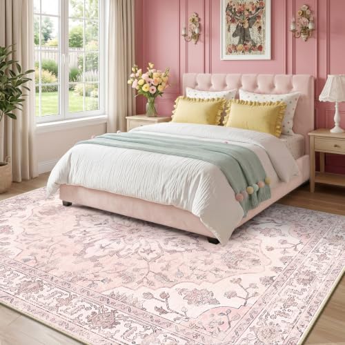 Washable Area Rug (Pink / 6' x 9' (Rectangular))