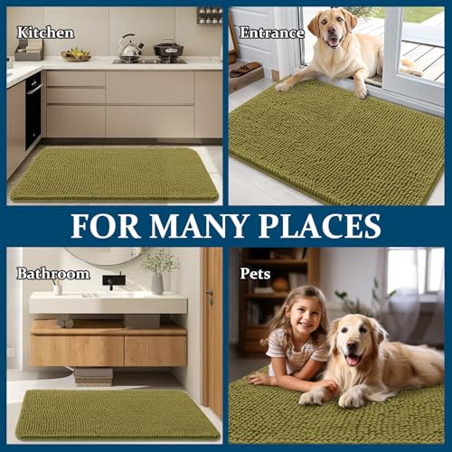 Dog Door Mat for Muddy Paws 40x24 (Willow Green / 40" X 24")