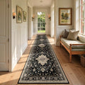 Washable Area Rug (Black/Neutral / 2'6" x 12' (Rectangular))