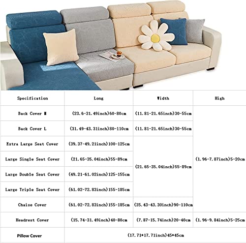 Couch Cushion Covers for Sofa Couch Covers Wear (Texture-blue / Extra Large Single Seat Cover)
