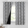 Moroccan 100% Blackout Curtains Bedroom Grey 50x54 2 Panels (Grommet | Grey / 50"W x 54"L (Pack of 2))