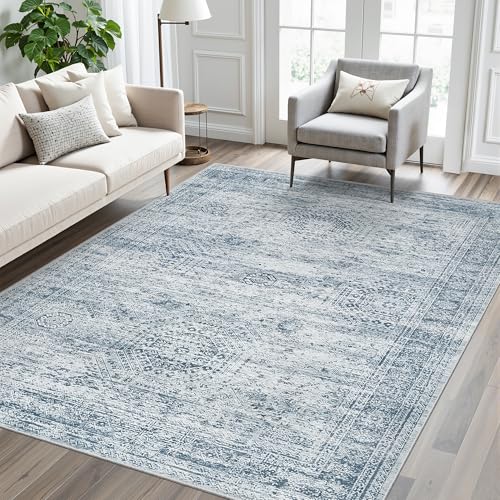 6x9 Area Rug for Living Room Washable Rugs Non (Blue / 6' x 9' (Rectangular))