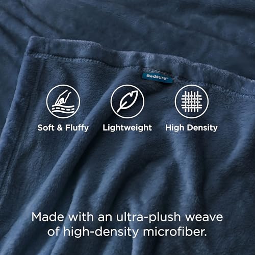 GentleSoft Fleece Blanket Twin Size Blue (Dark Blue / Twin (60" X 80"))