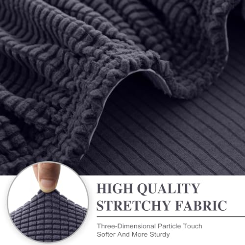 Couch Cushion Cover Loveseat Cover or 2 Seat Sofa Cover Washable Stretch Sectional Sofa Slipcover (Dark Grey / Loveseat Cover)