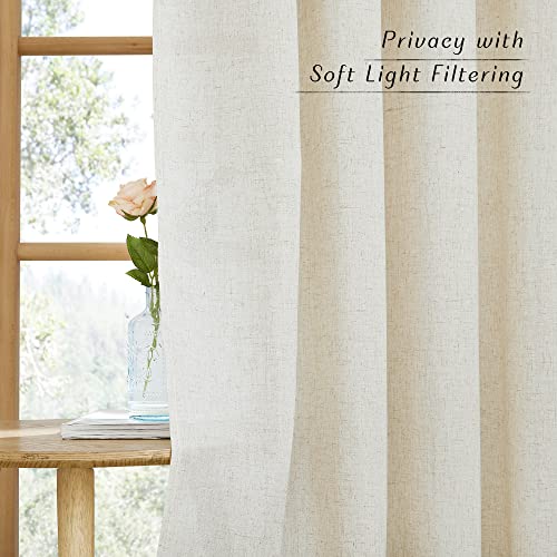Linen 36 inch Curtains for Kitchen Window (Natural / 42"W x 36"L (Pack of 2))