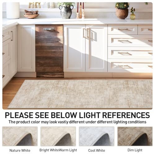 2'6''x8' Runner Rugs Washable Rug (Beige / 2'6" x 8' (Runner))