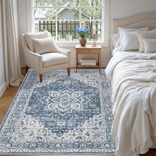 5x7 Area Rugs Living Room (Blue / 5' x 7' (Rectangular))