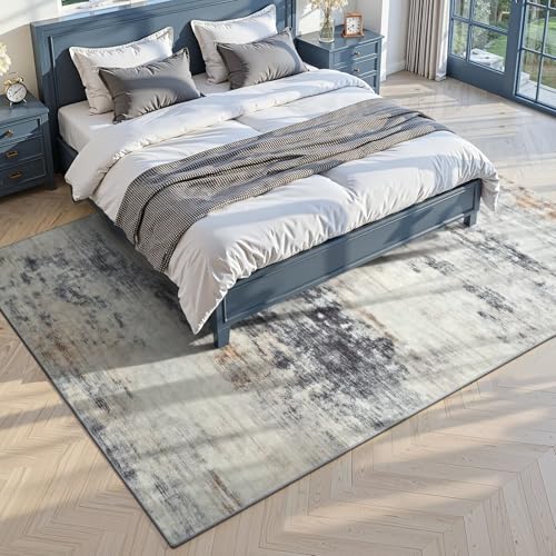 Washable 5x7 Area Rug with Non (Grey / Brown / 5' x 7' (Rectangular))