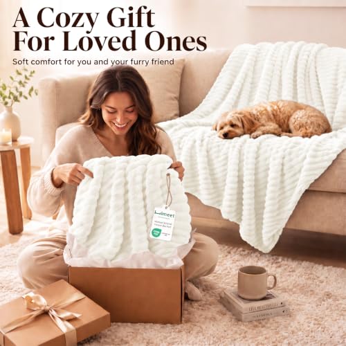 Off White Throw Blanket for Couch (Off White / Throw (50" x 60"))