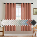 Linen Curtains Home Decorative Nickel Grommet Curtains Privacy Added Energy Saving Light Filtering Window Treatments Draperies for Bedroom (52"W x 72"L (Pack of 2) / Terracotta)