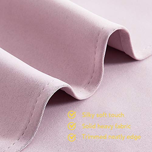 Blackout Draperies Curtains for Girls Room (Baby Pink / 42"W x 54"L (Pack of 2))