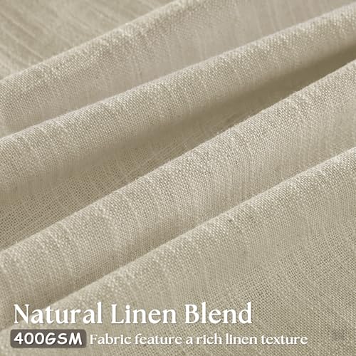 Beige Pinch Pleated Linen Curtains 94 Inches Long 2 Panels Set (Linen / 40"W x 94"L (Pack of 2))