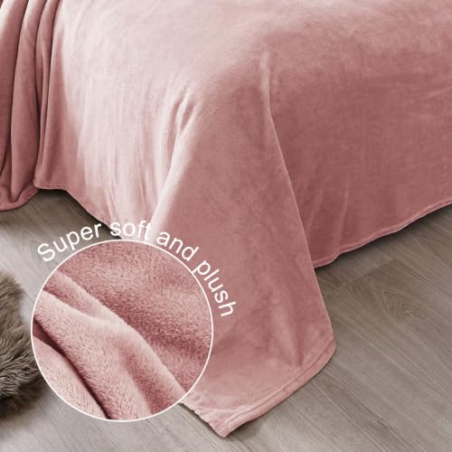 Soft Fleece Throw Blanket for Couch (Dusty Pink / Throw (50" x 60"))