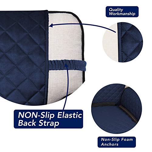 Reversible Quilted Couch Covers for Dogs Sofa Cover 4 Seater 88" (XX-Large / Navy/Ivory)