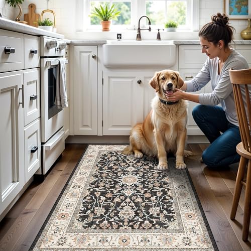 3x4 Rugs Non Slip (Black / 3' x 4' (Rectangular))