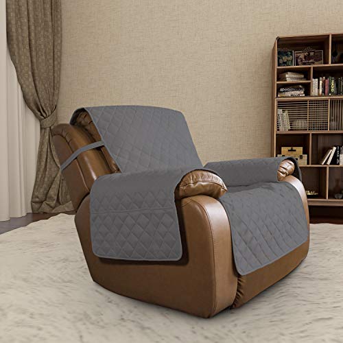 Reversible Couch Cover (Gray/Ivory / Large Recliner)