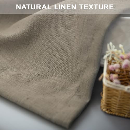 Taupe Curtains 84 Inches Long for Living Room 2 Panel Sets Burlap Curtain Back Tab Neutral Modern Farmhouse Window Privacy Semi Sheer Linen Drape Pinch Pleated Look Curtain Dark Brown 84 Length (52"W x 84"L (Pack of 2) / Dark Taupe)
