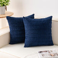 Pack of 2 Corduroy Decorative Throw Pillow Covers 18x18 Inch (Blue / 18" x 18" (Pack of 2))