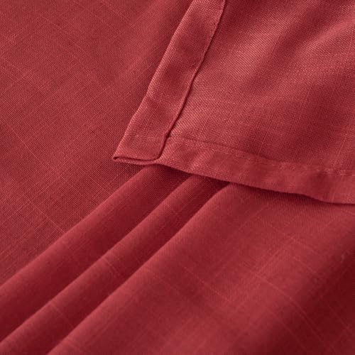 Red Linen Curtains 72 Inches Long for Living Room (Red / 52"W x 72"L (Pack of 2))