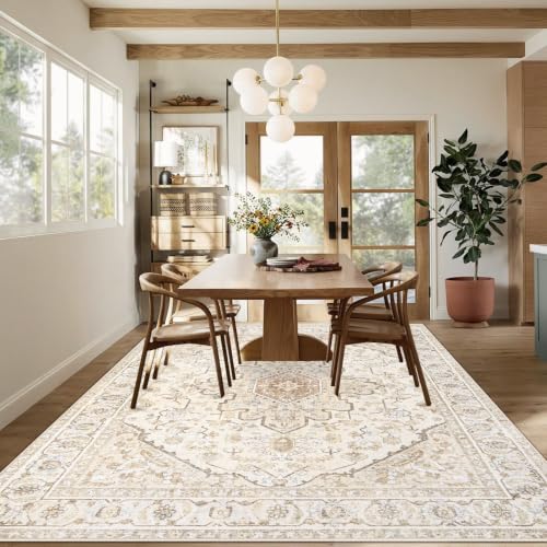 Area Rugs 9x12 Vintage Rug (Light Beige Brown / 9' X 12' (Rectangular))