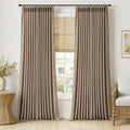 Pinch Pleated Thick Linen Curtains 102 Inches Long 2 Panels Brown (Linen Brown / 40"W x 102"L (Pack of 2))