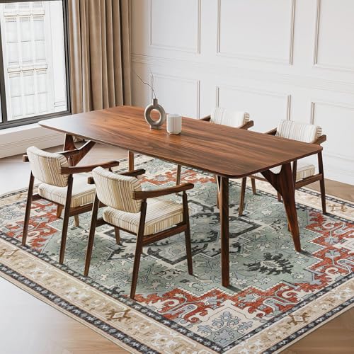 6x9 Area Rugs for Living Room and Bedroom (Beige Orange / 6' x 9' (Rectangular))