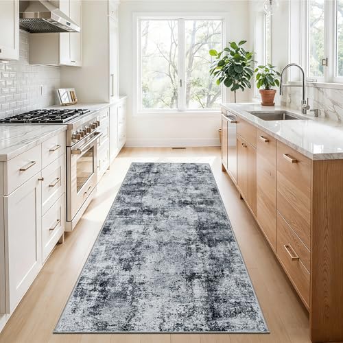 2x5 Washable Runner Rug for Hallway (Black/Grey / 2' x 5' (Rectangular))
