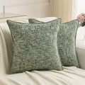 Pack of 2 Tweed Chenille Throw Pillow Covers 18x18 Inch (Dark Green / 18" x 18" (Pack of 2))