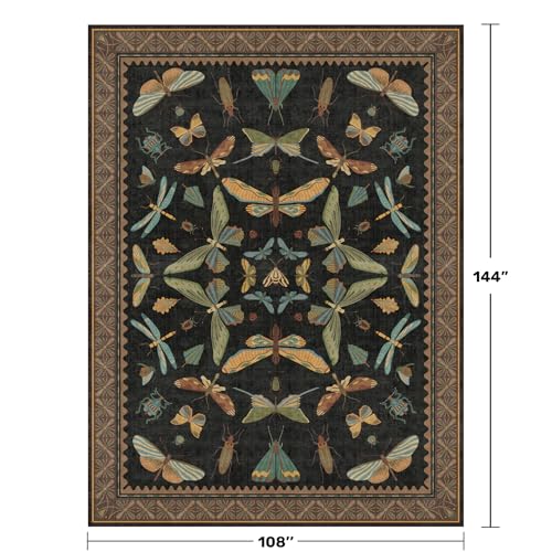 Large Black Rug for Living Room (9' x 12' (Rectangular) / Black / Multi)