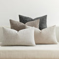 Decorative Chenille Lumbar Pillow Covers Neutral 12x20 Pack of 4 (20" x 12" (Pack of 4) / Neutral)