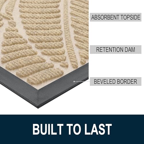Waterproof Front Doormat (Beige / 29.5" X 17")