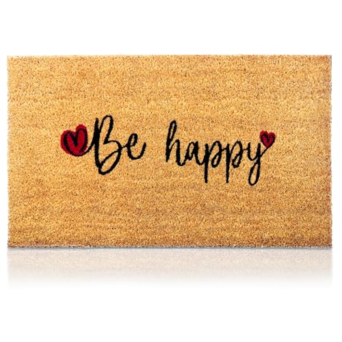Coir Welcome Mat (Be Happy / 17x29)
