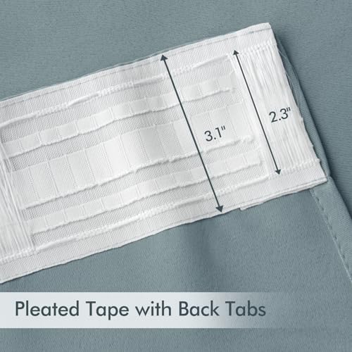 Slate Blue Back Tab Blackout Curtains 52x63 Inches Long 2 Panels Set (Slate Blue / 52"W x 63"L (Pack of 2))