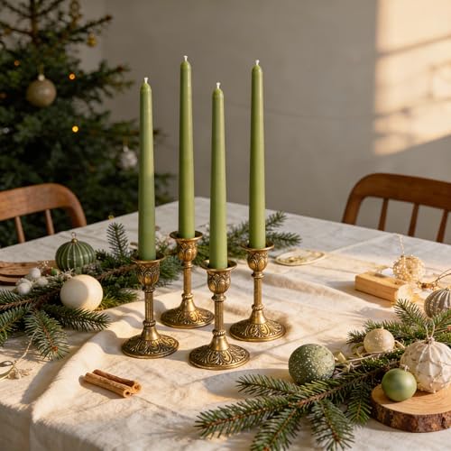 Taper Candles (Olive Glow / 10 Inch-4 Count)