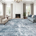 10x14 Area Rugs for Living Room Washable Rug Abstract Blue (Blue/Grey / 10' x 14' (Rectangular))