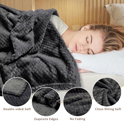 4 Pack Fleece Throw Blankets 50x60 Inches (Black / Throw(50''x60''))