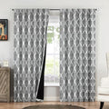 Moroccan 100% Blackout Curtains Bedroom Grey 50x96 2 Panels (Rod Pocket | Grey / 50"W x 96"L (Pack of 2))