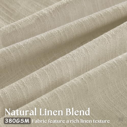 Linen Flax Curtains Pinch Pleated 102 Inch Curtains 2 Panels (Linen / 40"W x 102"L (Pack of 2))