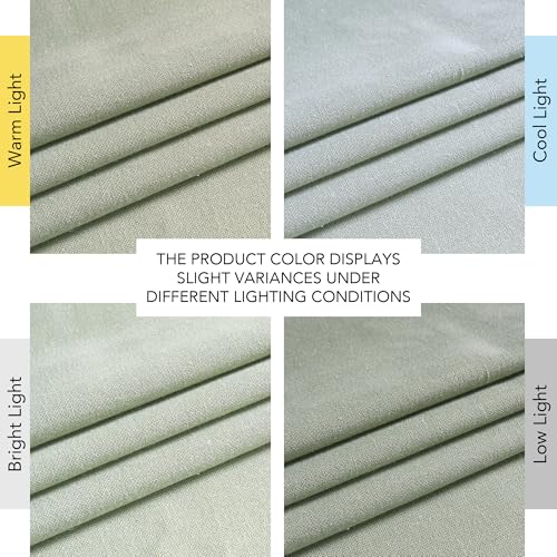 Thick Linen Greyish Green Curtains for Living Room (Greyish Green / 55"W x 96"L (Pack of 2))
