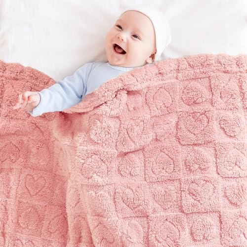 Heart Baby Blanket (01 Dark Pink / 30"x40")