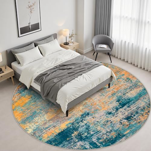 Round Area Rug Living Room (Rosy Haze / 5' (Round))